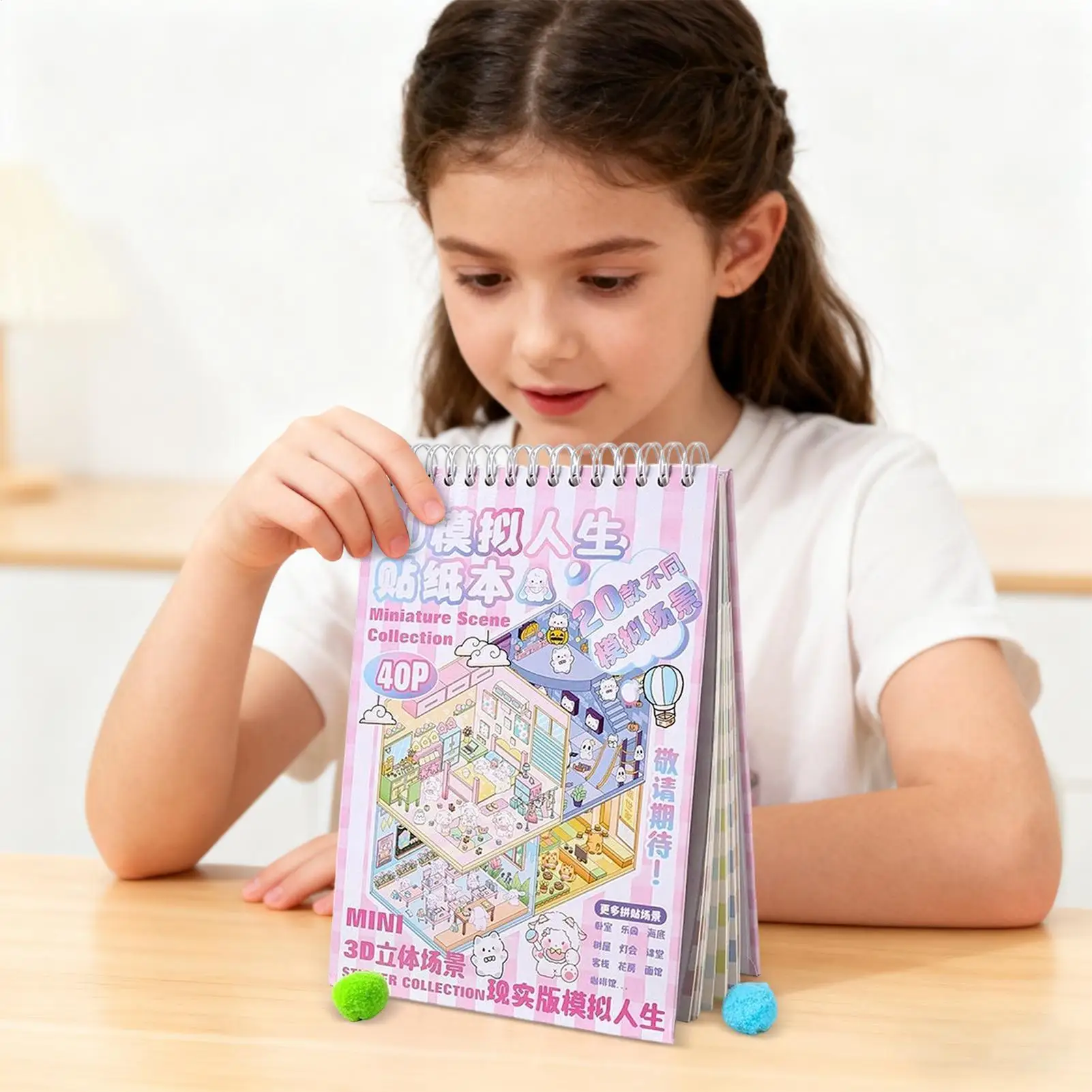 Scene Sticker Book PET Cute Miniature Fantasy Art Art Craft Fun Stickers Book For Adults Lovers Friends Kids Youth Teens