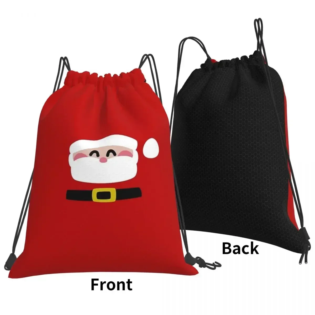 Merry Christmas Santa Claus Backpacks Portable Drawstring Bags Drawstring Bundle Sundries Bag Book Bags For Man Woman School