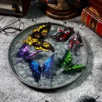 12Pcs Fantasy Dark Gothic Retro Paper Butterfly Handmade Material Made Supplies Scrapbook 171*103mm TZ2404BBH