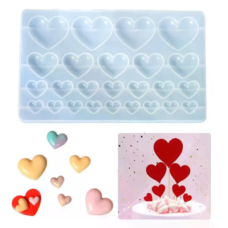Love Heart Silicone Mold Different Size Pendants Casing Moulds Handmade DIY Tool