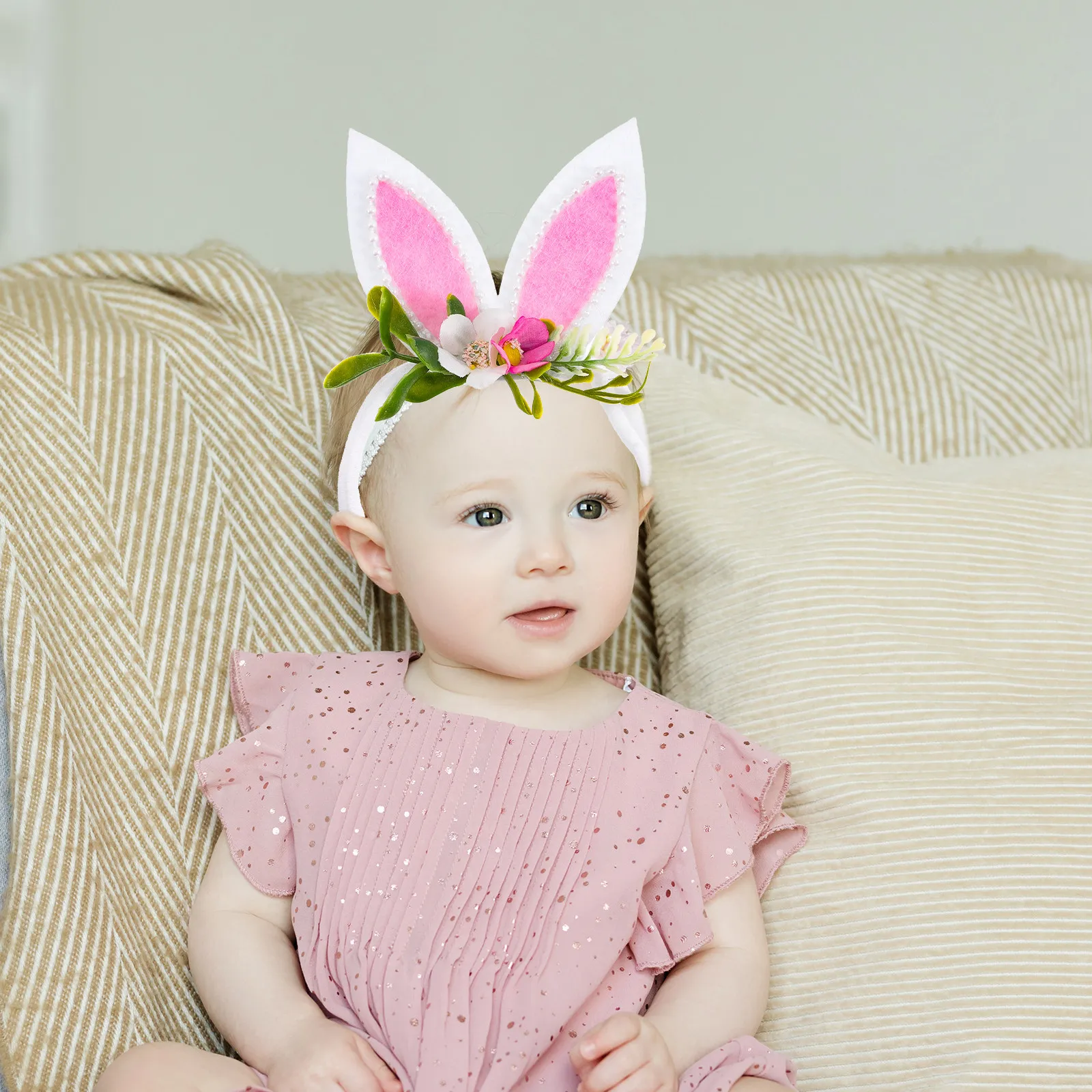 

3Pcs Rabbit Ear Hair Band Baby Girl Headband Soft Stretchy Newborn Infant Toddler Holiday Festival Photo Studio Party Prop Gift