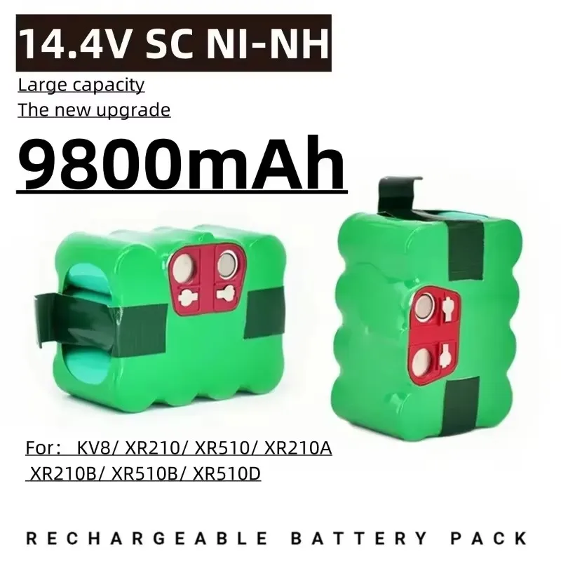 14.4V SC Ni-MH Rechargeable Battery 3.8/4.8/6.8Ah Vacuum Cleaner Sweeping Robot for KV8 XR210 XR210A XR210B XR510B XR510B XR