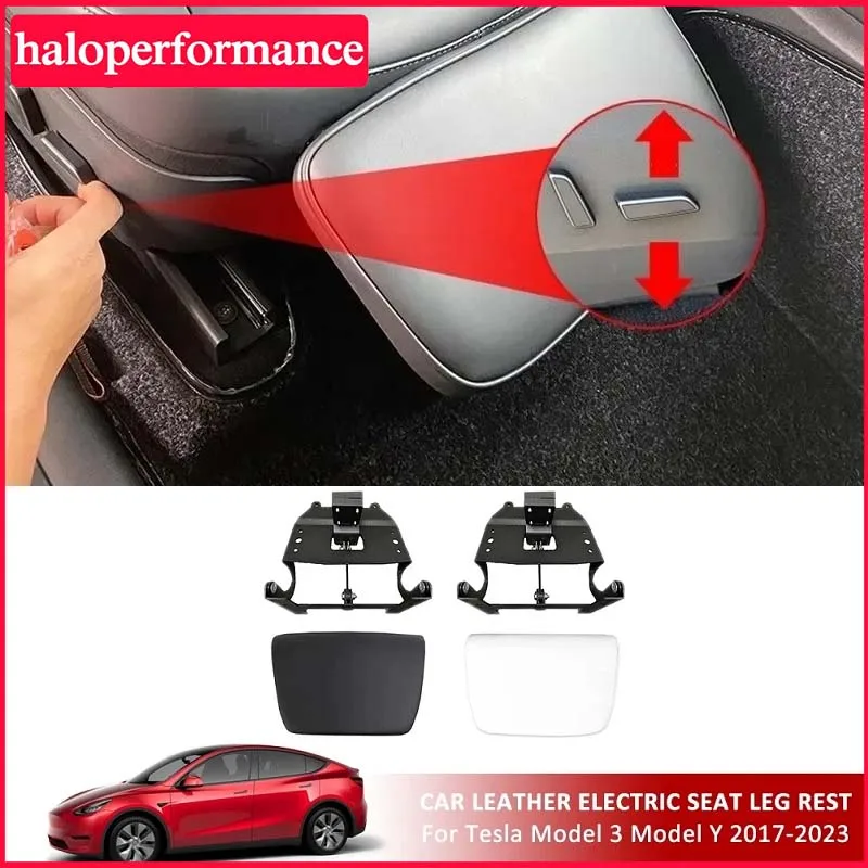 For Tesla Model 3 Y 2017-2022 2023 Electric Seat Leg Rest Adjustment 80° Leather Extension Seat Mat Rest Leg Knee Pad