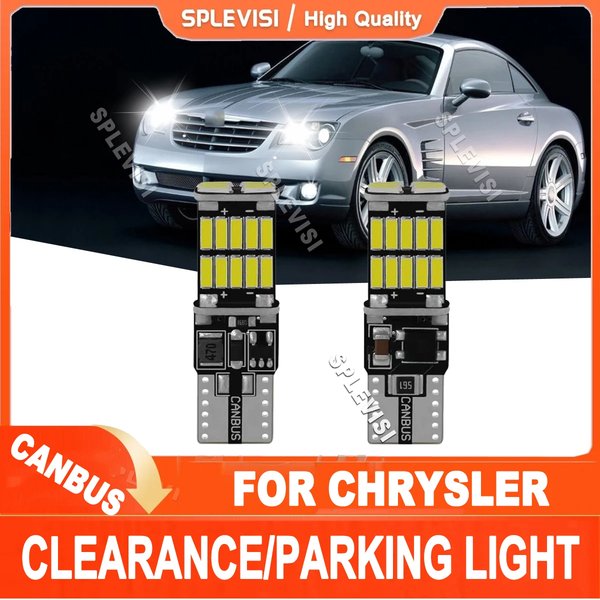 1 Pair 6000K LED Clearance Lamp Light Bulb W5W T10 Replace Fit For Chrysler Crossfire Neon Sebring Voyager  PT Cruiser