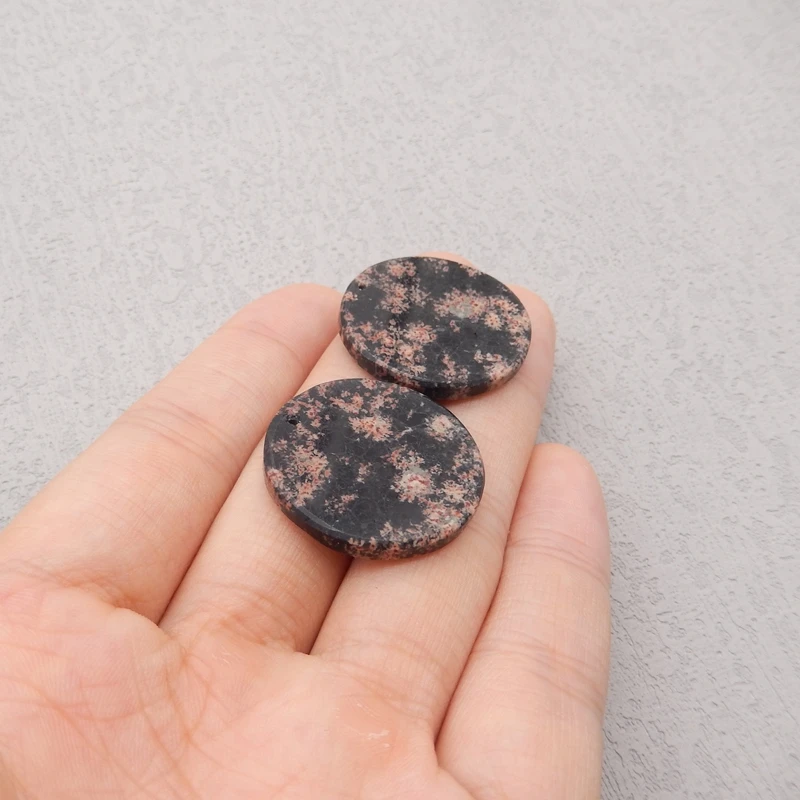 B&F Snow Flake Obsidian Handmade Earring Beads 25x3mm 6.8g Jewelry Making Supplies Stone Beads for DIY Crafts