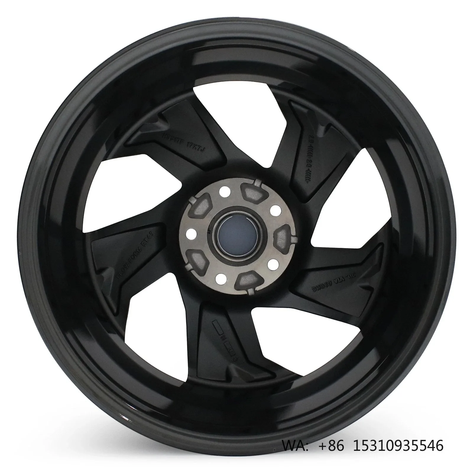 17x7 Inch Black Five Spoke Alloy Replacement Rims ET49 5114.3 Compact Family Car Refit Wheels