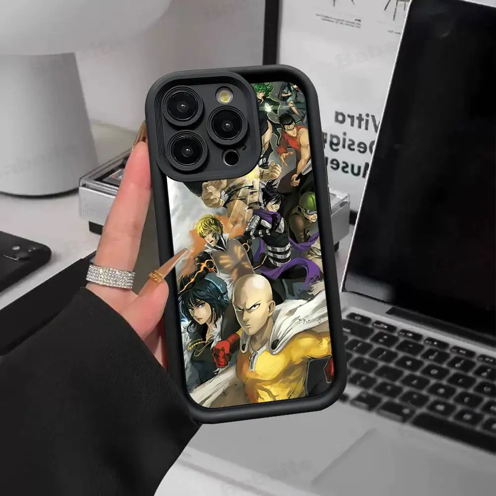 O-One P-Punch Man Phone Case For IPhone 17 16 15 14 13 12 11 Pro Max 16E Plus INS Soft Cover