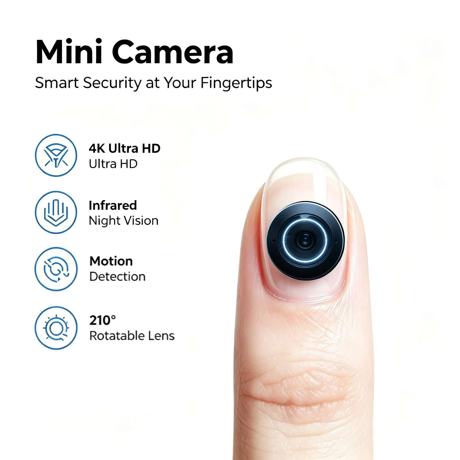 B14 Mini WiFi  Camera,4K HD Small Nanny Cam with Infrared Night Vision, Smart Motion Detection Alert Push, Two‑Way Audio Intercom, Remote Phone Live View & Video Playback, TF Card & Cloud Storage, Multi‑User Sharing, Wireless Tiny Portable Surveillance Ca