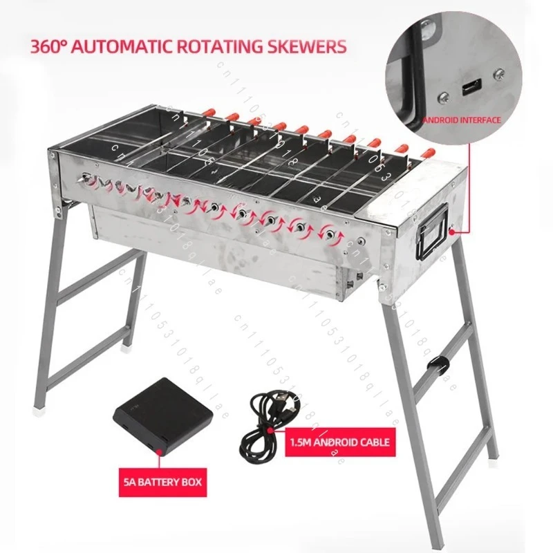 60CM Grill Household Automatic Rotating Barbecue Stove Outdoor Folding Charcoal Barbecue Stove Bakplaat Elektrische
