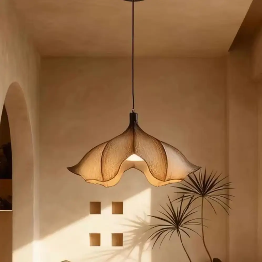 Japanese Resin Petal Pendant Light For Dining Room Kitchen Bar Chandelier Bedroom Living Room Flower Blossom Pendant Lamp