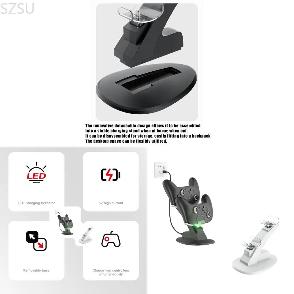 

Зарядные устройства SZSU с двумя портами USB C. Удобная для путешествий зарядная база. Обновление контроллера консоли 2. игру.