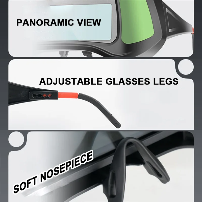 YWDZ-Automatic Dimming Welding Goggles Large View Auto Darkening Protective Glasses For Arc Welding Grinding Cutting