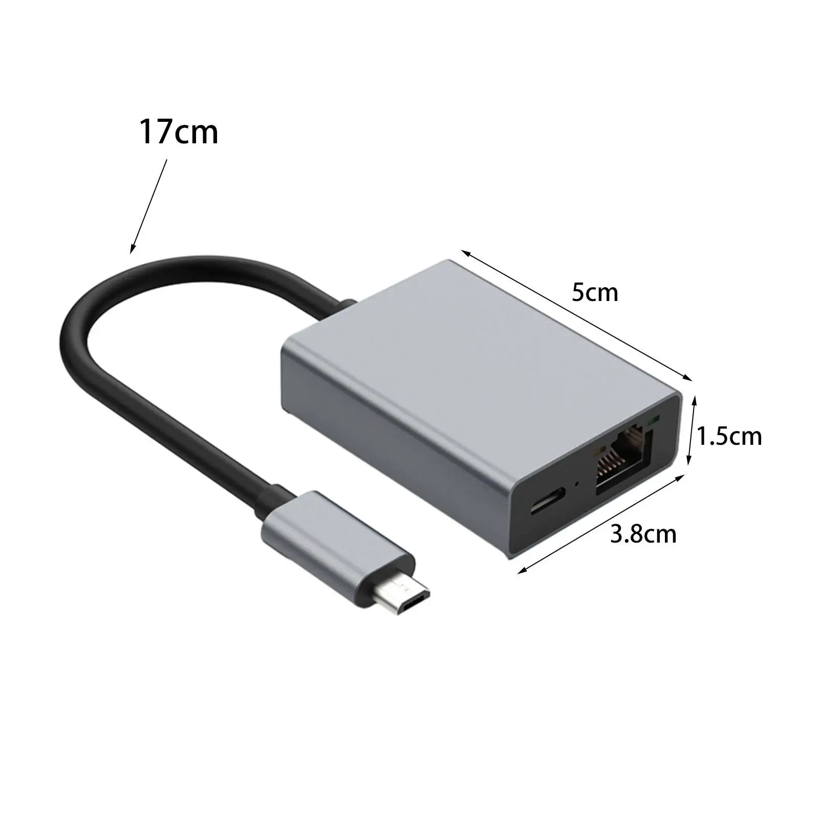 Adaptor Ethernet USB mikro 2 dalam 1, adaptor Ethernet USB mikro untuk pertemuan kerja Online, kokoh nyaman