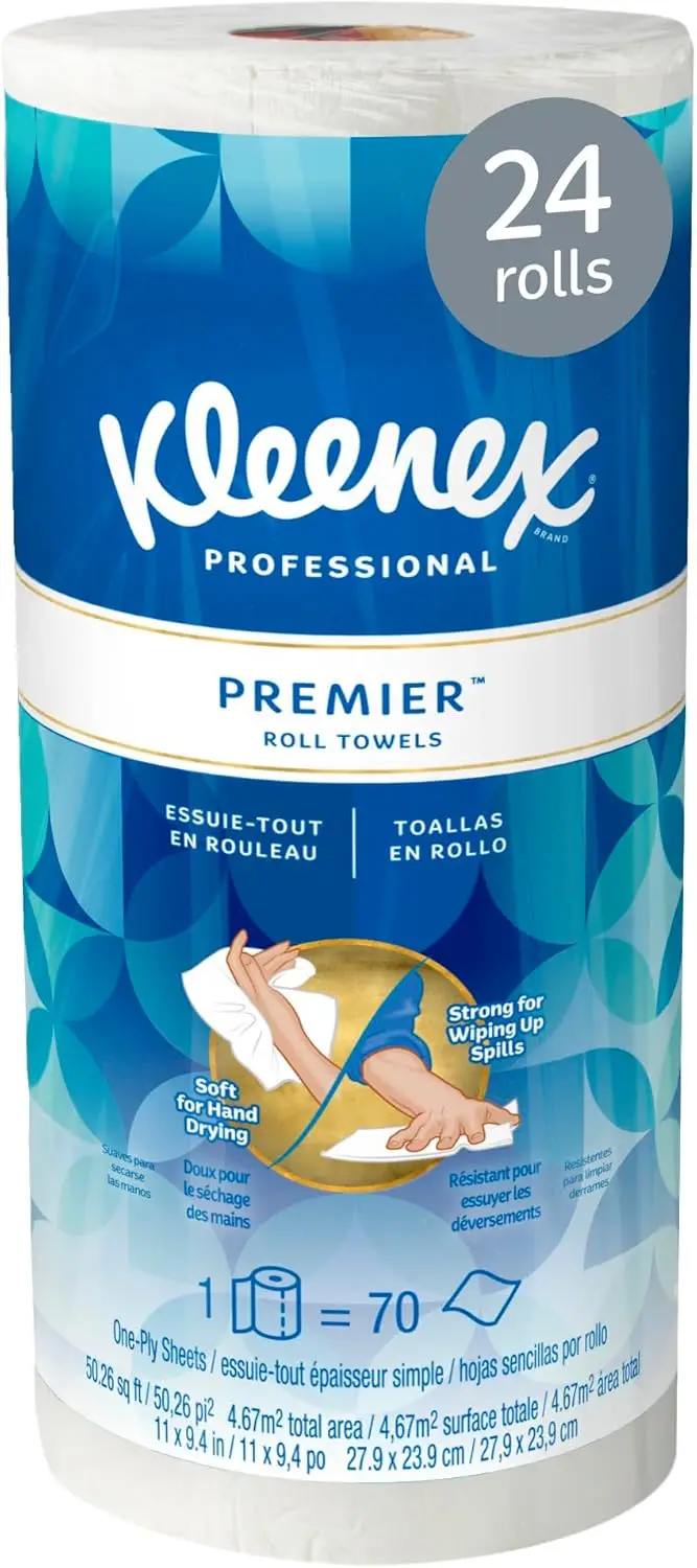 

Premier Kitchen Paper Towels (13964), Cloth-Like Softness, White, (24 Rolls/Case, 70 Sheets/Roll, 1,680 Sheets)