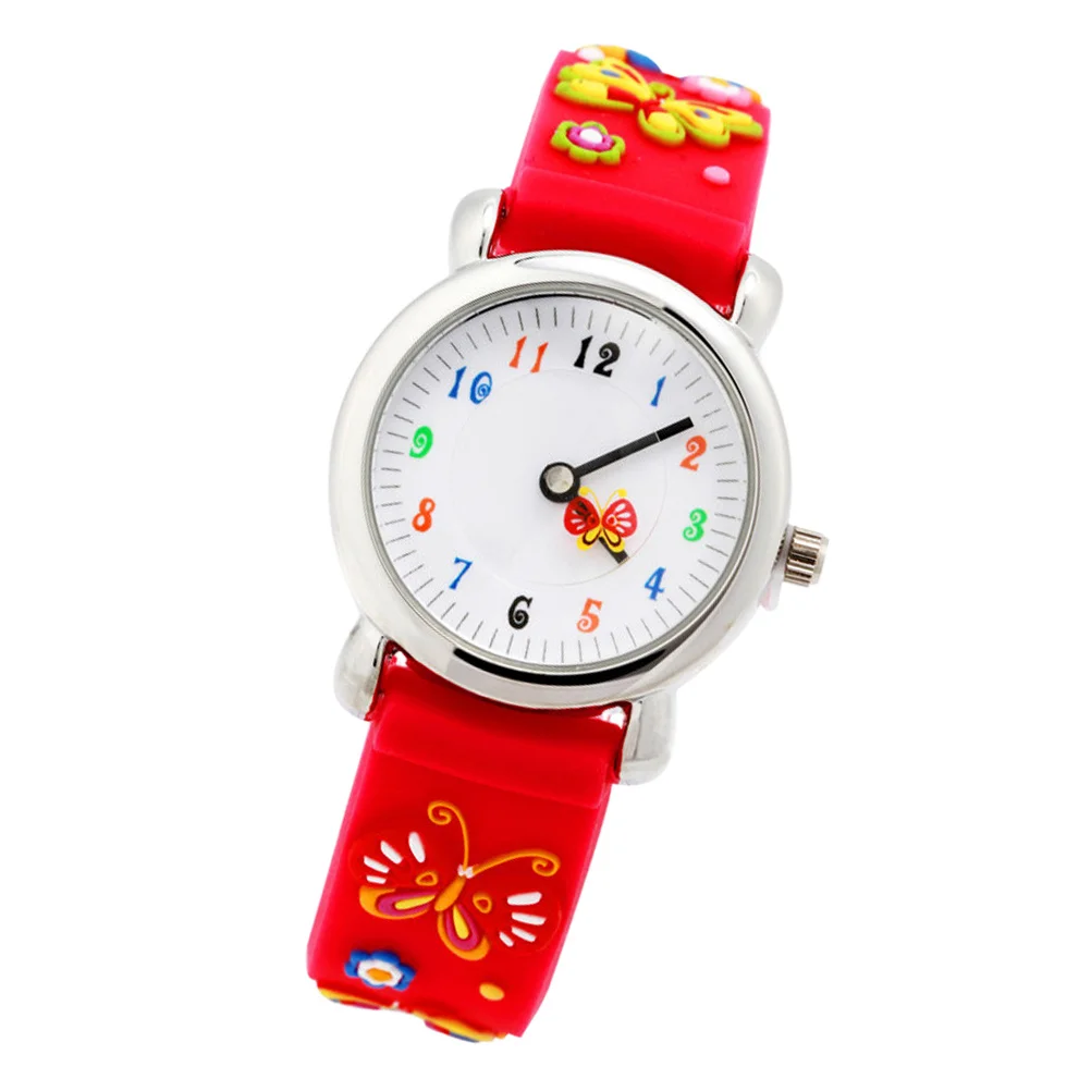 Waterproof Wrist Watch Red Cartoon 3D Pattern Sports Watch Durable Comfortable Quartz Movement 's Gift