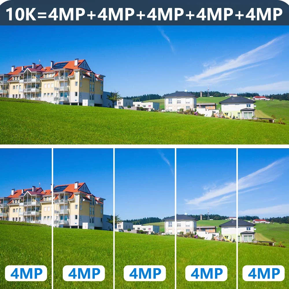 Rscamtom 20MP 5 Lens IP66 Waterproof 20X Wireless Camera WiFi PTZ Network Camera With Speaker