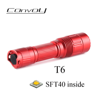 Convoy Red T6 SFT40 Led flashlight AA 14500 compact and portable outdoor hiking and mountaineering