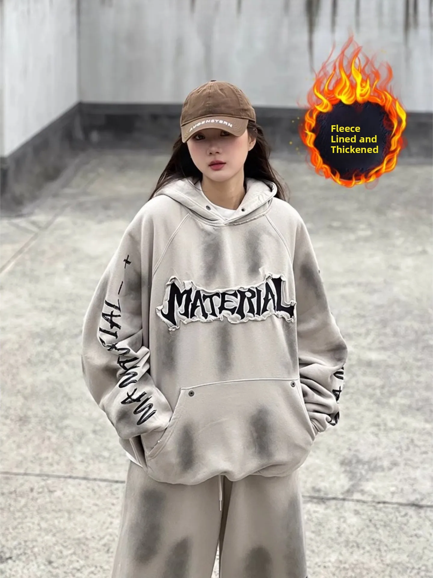 

Мужская толстовка с капюшоном в американском ретро-стиле с эффектом тай-дай, теплая зимняя верхняя одежда для подростков, повседневный спортивный худи, молодежная модная осенне-зимняя модель