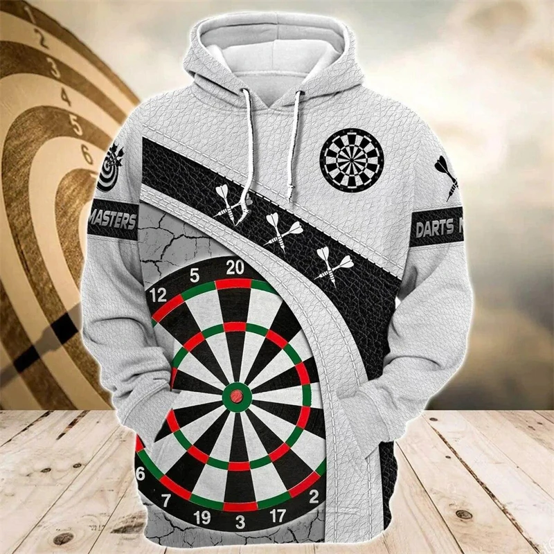 Darts Dartbord 3d gedruckt Hoodie für Männer Herbst kleidung Langarm Hoodies Streetwear Freizeit übergroße Kapuze Sweatshirt