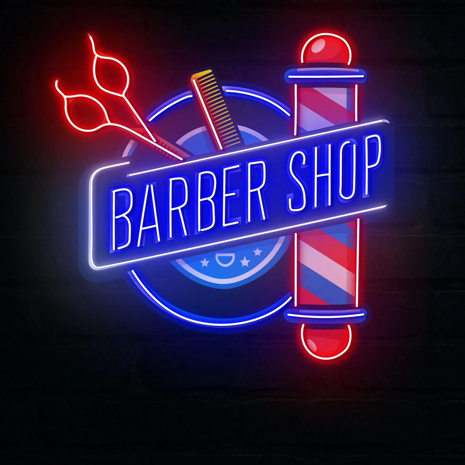 Barber Shop Neon Sign,Barbershop Wall Decor,Hair Salon LED Decor,Haircut Neon Sign,Business Owner Gift,Business Open Sign