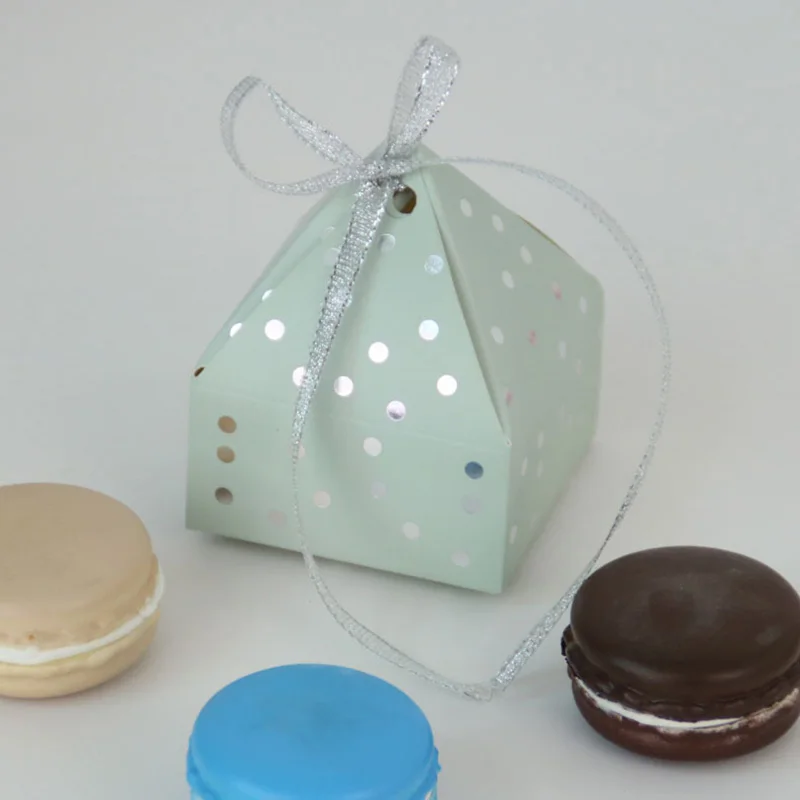 10 Stück lasergeschnittene Pyramiden-Punkt-Süßigkeits-Geschenkbox, süße Kekse, Hochzeitsbevorzugung, Geschenkverpackung, Boxen mit Band, Geburtstagsparty-Dekoration – Detail 9