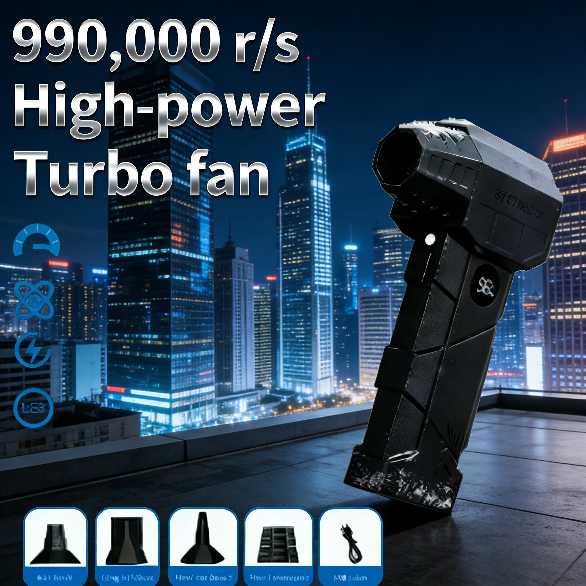

️ NEW 2025 X5 240W 57m/s Brushless Turbo Fan | 8000mAh Type-C Camping Fan