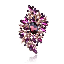 exaggerated colorful large glass brooch women's crystal clothing accessories pins