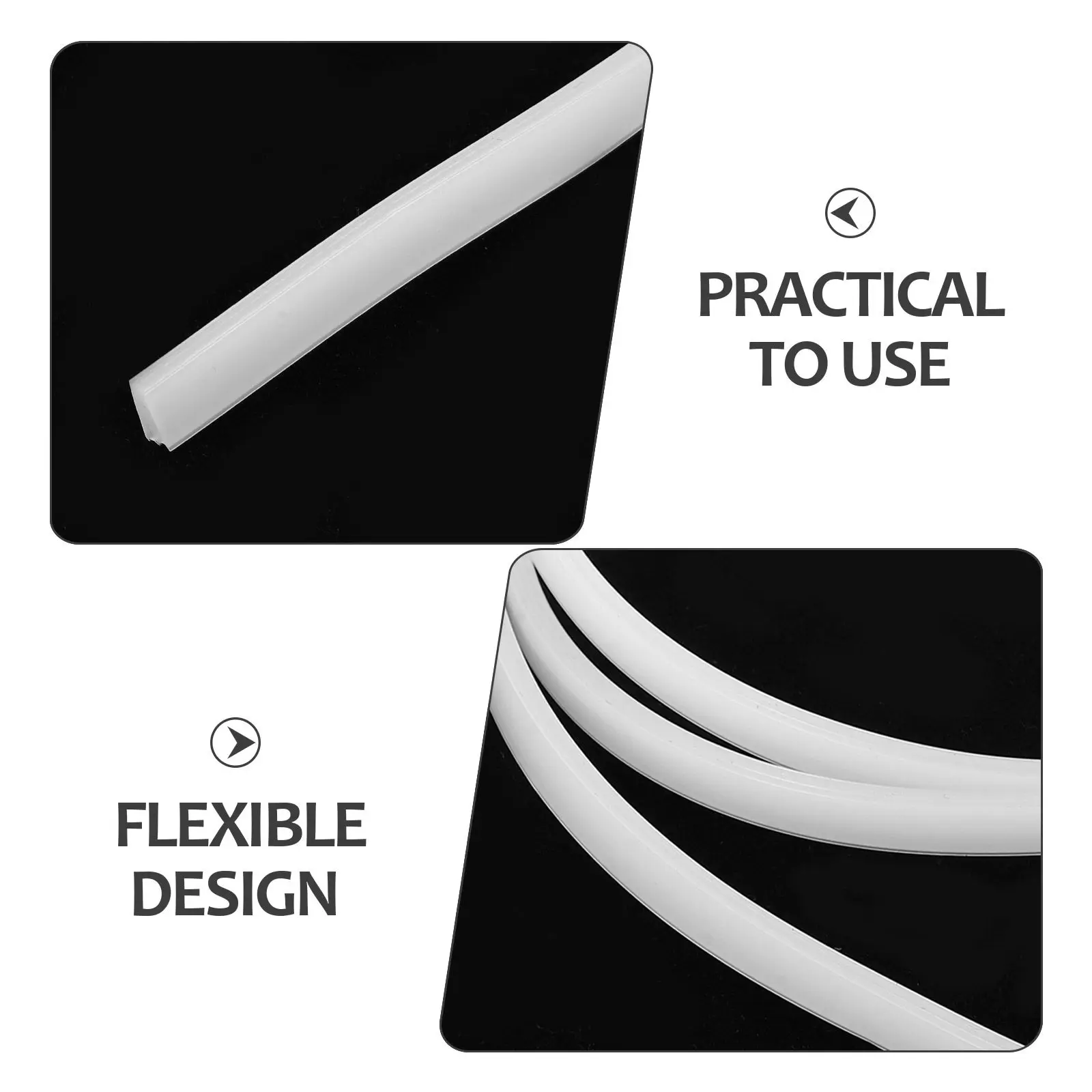 Flexible LED Strip Channel Soft PVC 3.28ft Length 6Mm Width Bendable Curved LED Light Diffuser Cover Indoor Outdoor Strip