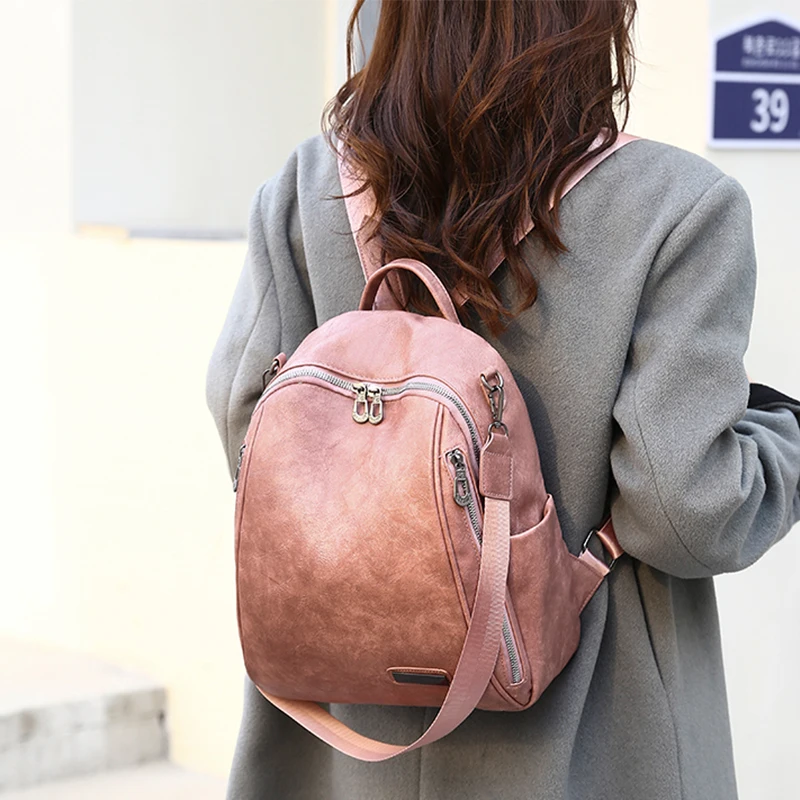 Fashion Soft Leather Backpack Luxury Designer Anti-theft Women Travel Bagpack 2023 Large Capacity Handbag Shoulder Bags Mochilas