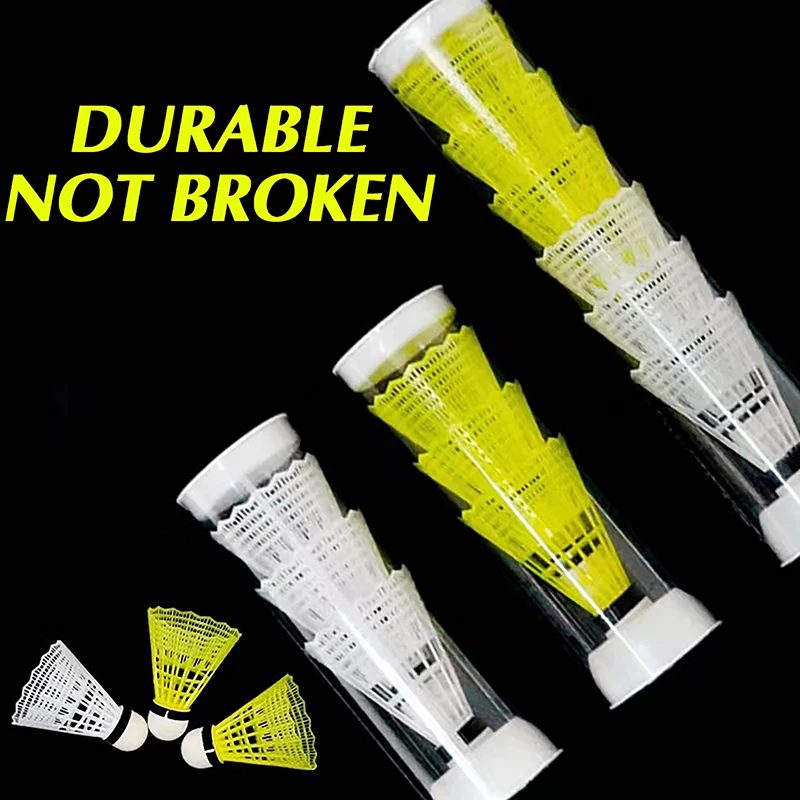 

1 Pcs Plastic Durable Yellow White Nylon Badminton Ball Durable