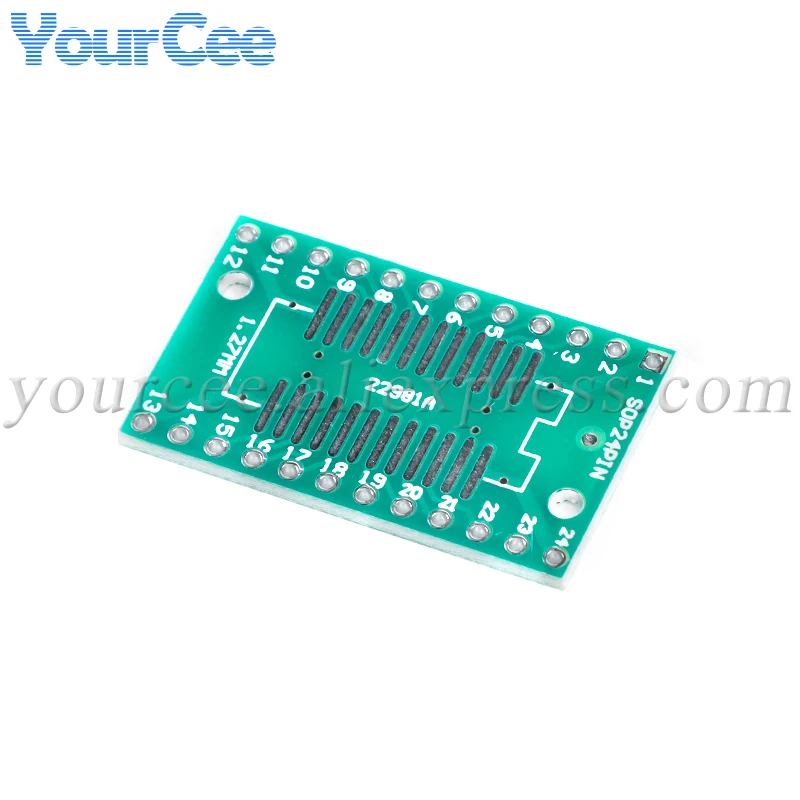 20 sztuk/2 sztuk SOP24/SSOP24/TSSOP24 do DIP24 0.65/1.27mm Adapter płytki transferowej PCB tablica do przywieszek Pin IC płyta testowa — zdjęcie 4