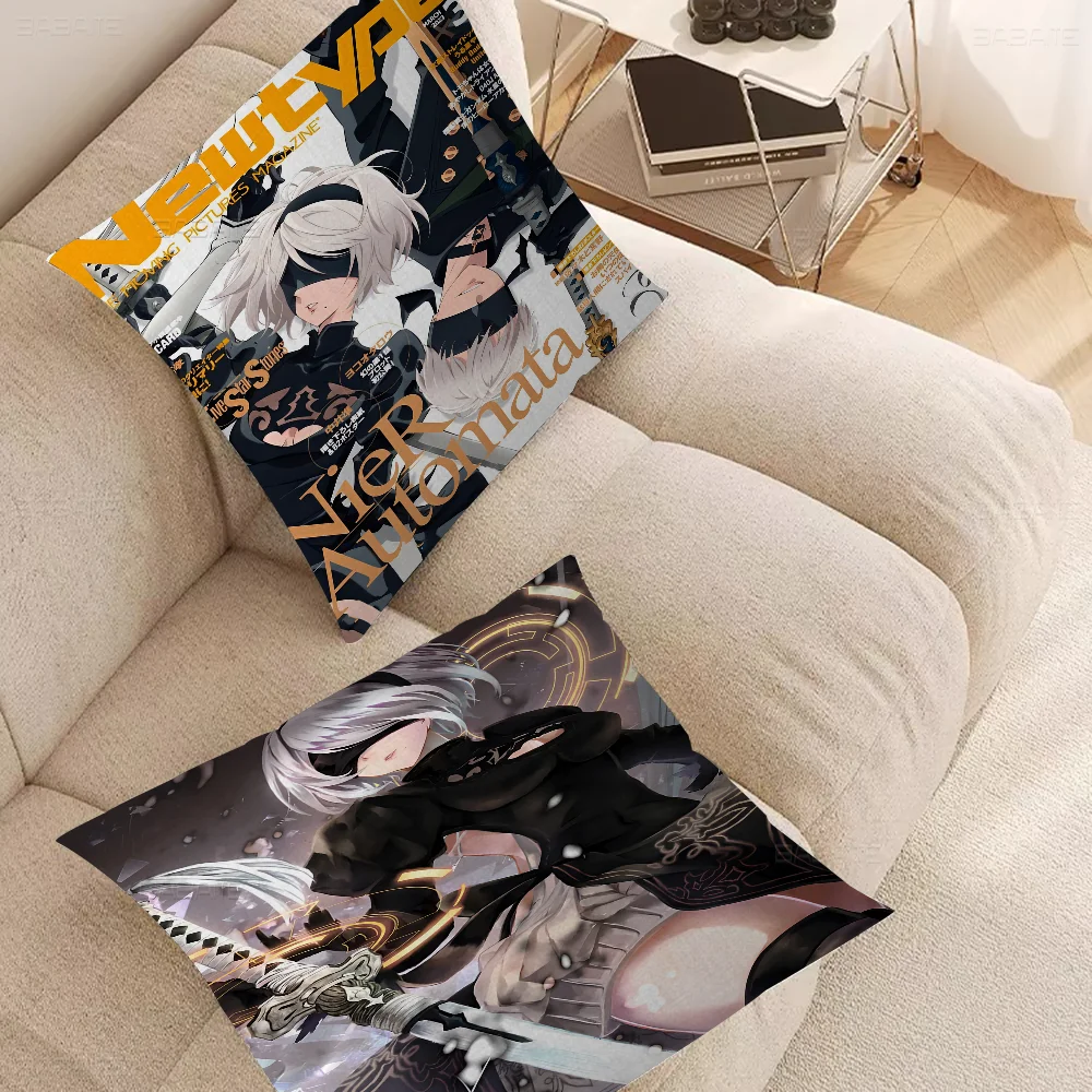 NieR Automata Anime Cushion Cover Pillow Cover Decor Pillowcase Printed Cushion Case For Couch