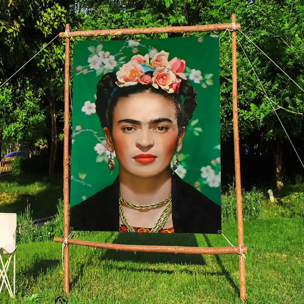 F-Frida K-Kahlo Cartoon Flag Wall Hanging Banner Decoration Household Home Decor