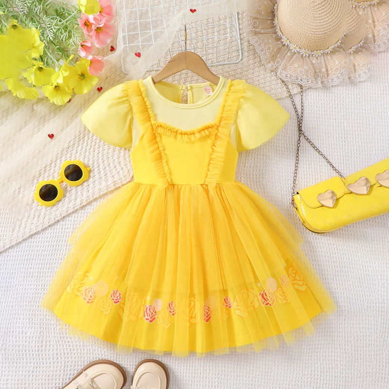 

Girls Elegant Dresses Yellow Mermaid Princess Dress For Girls Performance Junior Clothes Party Night Birthday Gifts Prom Dress