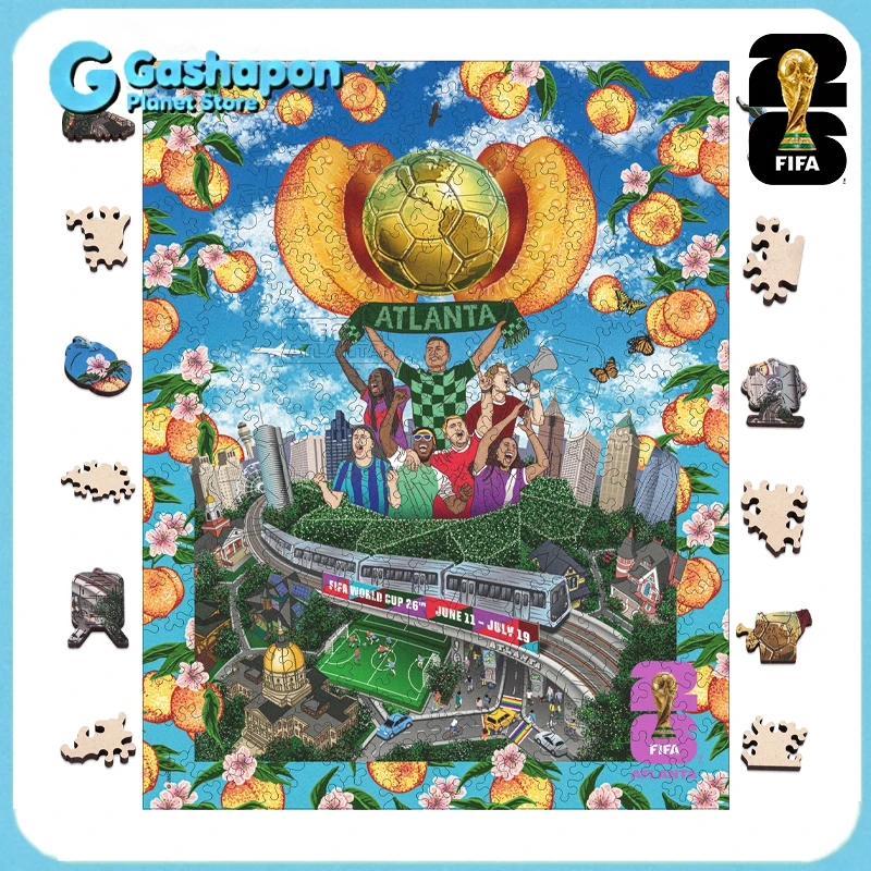 

Деревянный 3D-пазл Чемпионата мира 2026: США, Канада, Мексика. Лазерная резка. Коллекционный сувенир для футбольных фанатов. Подарок-головоломка для всей семьи.