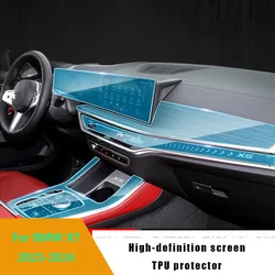 For BMW X6 2023-2024 Car Interior Door Center Console Media Dashboard Navigation TPU Anti-scratch Protector Film