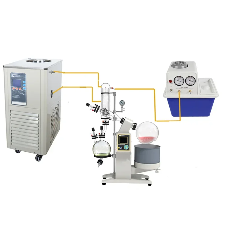 Lab vertical dual condenser bath auto lift ethanol rotovap rotary evaporator