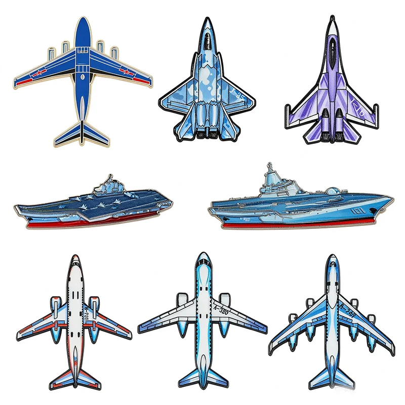 Rhinestone Airplane Brooches for Women Unisex Shell Transport Flight Pins Office Party Friend Gifts Jewelry Accessories