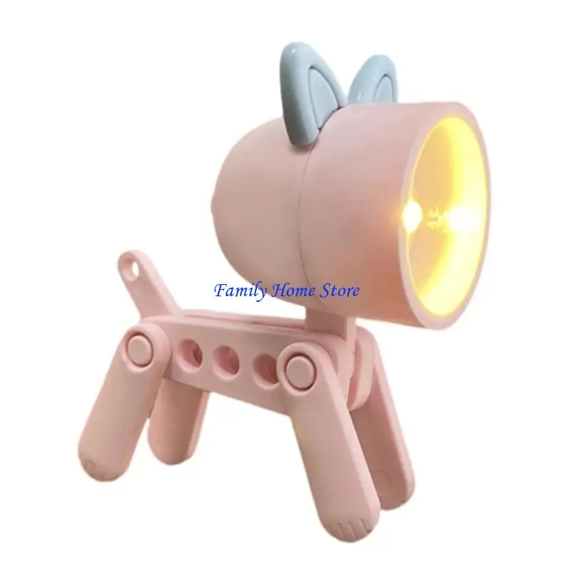 

P0UF Plastic LED Dog Desk Lamp with Moveable Limbs and Adjustable Head Deer Light