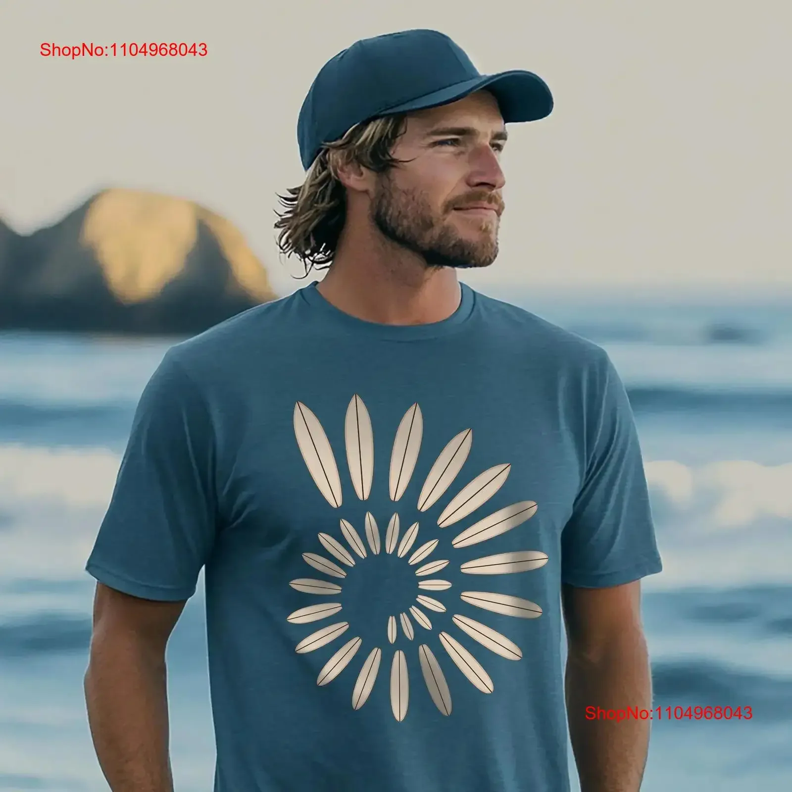 

Surfboard Nautilus T Shirt Beach Lover Ocean Summer Coastal Apparel Surfing Top vintage Washed fashion Soft Unisex