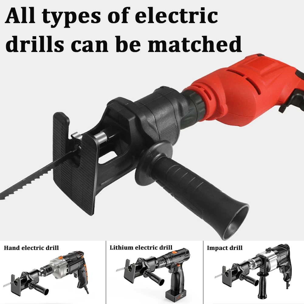 Portable Reciprocating Saw Adapter Electric Drill Modified Electric Saw Conversion Head for Wood Metal Cutting Tool