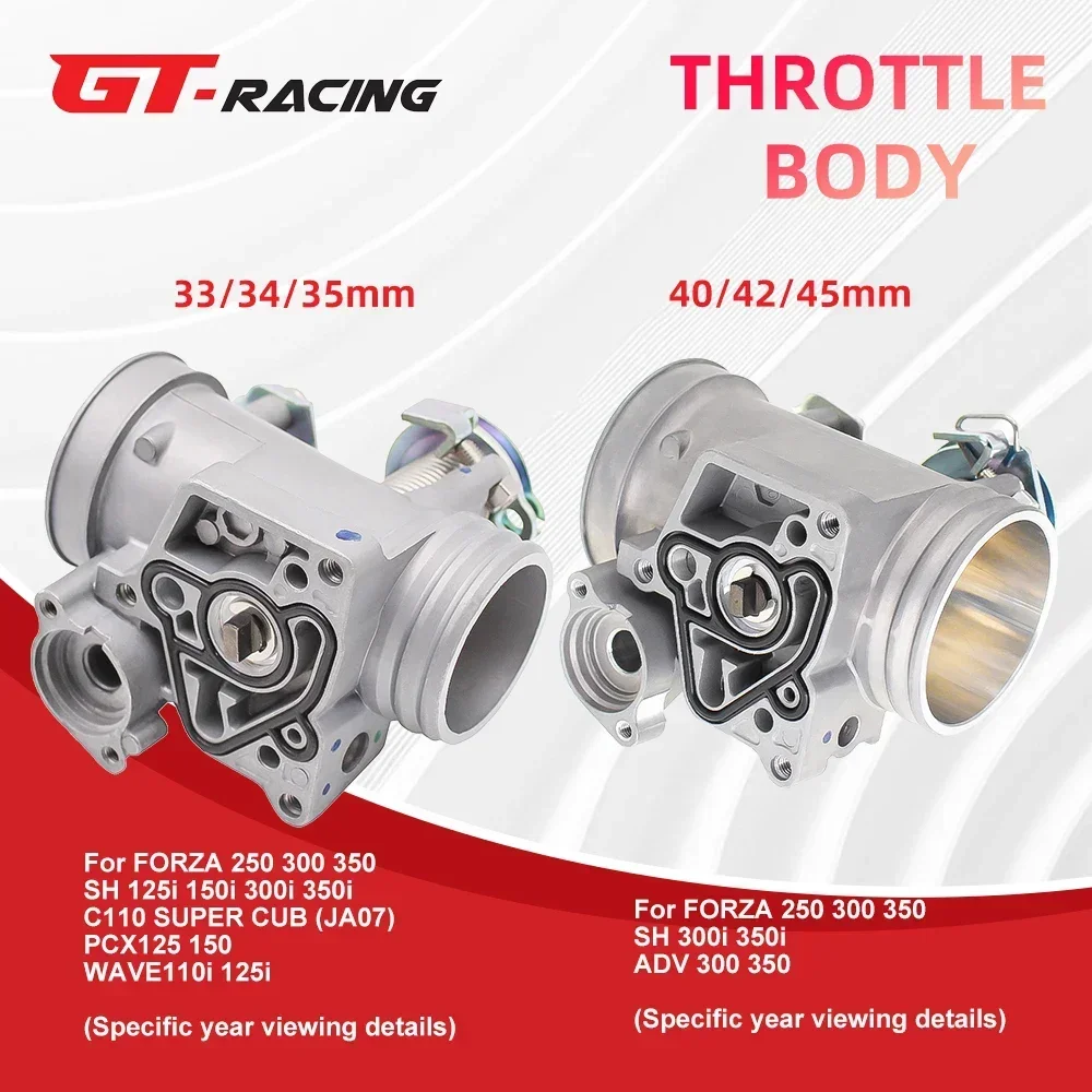 GT RACING 33mm 34mm 35mm 40mm 42mm 45mm Throttle Body for FORZA250/FORZA300/FORZA350/SH300i/SH350i/ADV300/ADV350