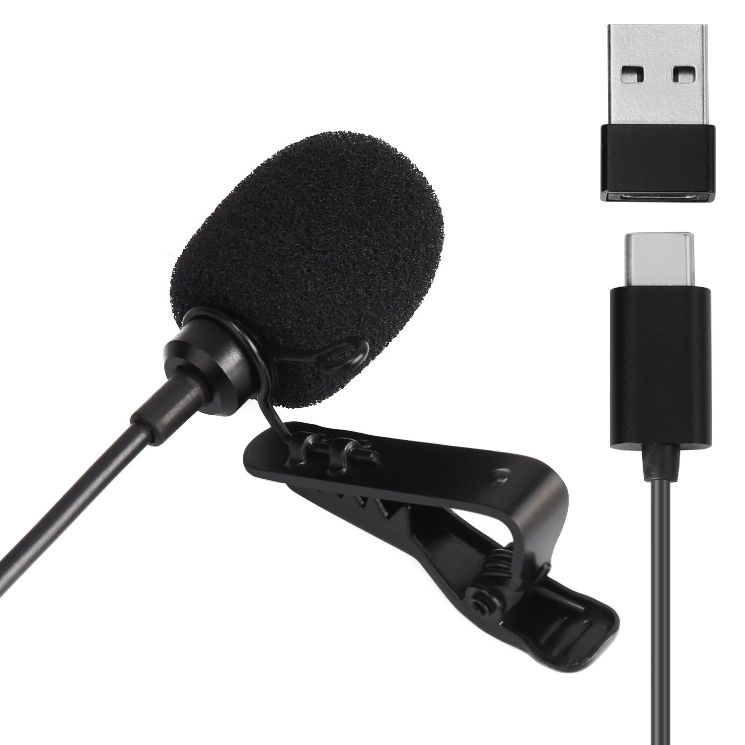 Daffodil MCP150 USB C Lavalier Microphone Omnidirectional Lapel Mic Clip Dynamic Professional Recorder for smartphone Tablet