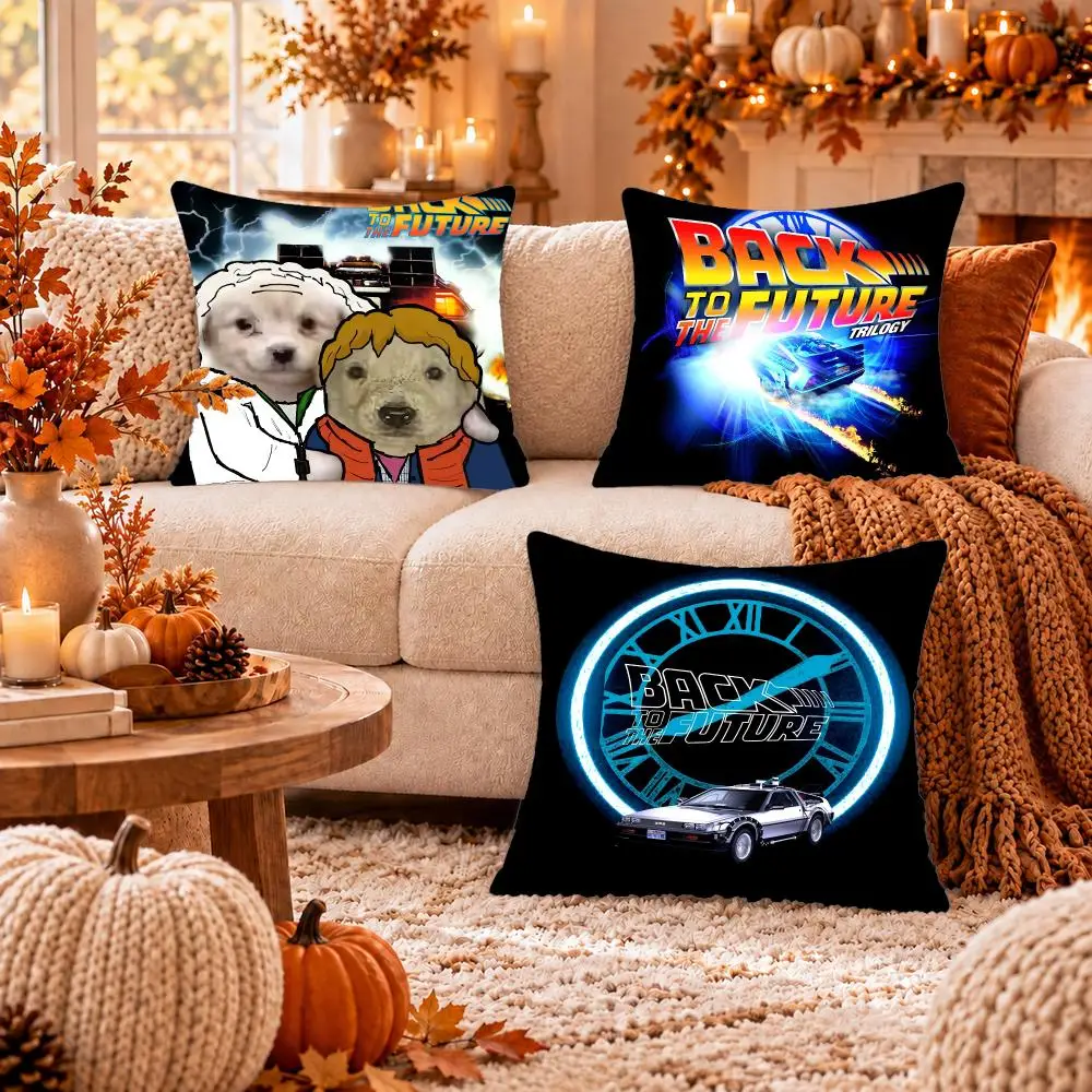 Movie B-Back to the Future Cushion Cover Soft Plush Cushion Case Throw Pillowcase Cozy Home Sofa Bed Living Room Decor
