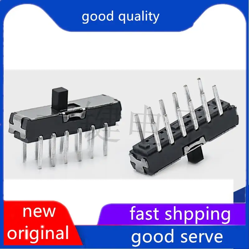 10 buah asli baru MSS-42D01 (4P2T) Mini kecil toggle double row 12 pin vertikal plug-in toggle toy switch