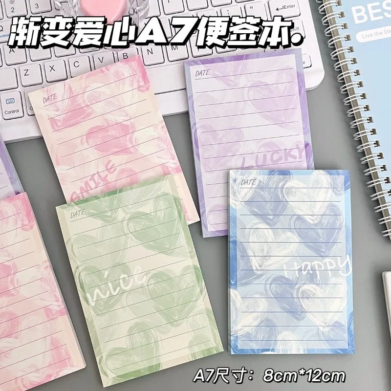 Buku Catatan A7 Gradual Change Love Original Baru, Berkualitas Tinggi, Dapat Disobek, Perekat, Portabel, untuk Pelajar