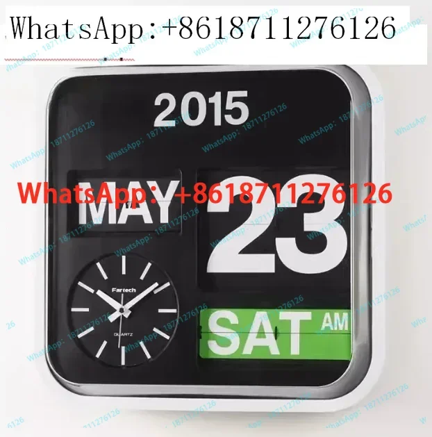 Automatic Mute Living Room Flip Clock Perpetual Calendar Modern Fashion Home Living Room Wall Clock AD-650