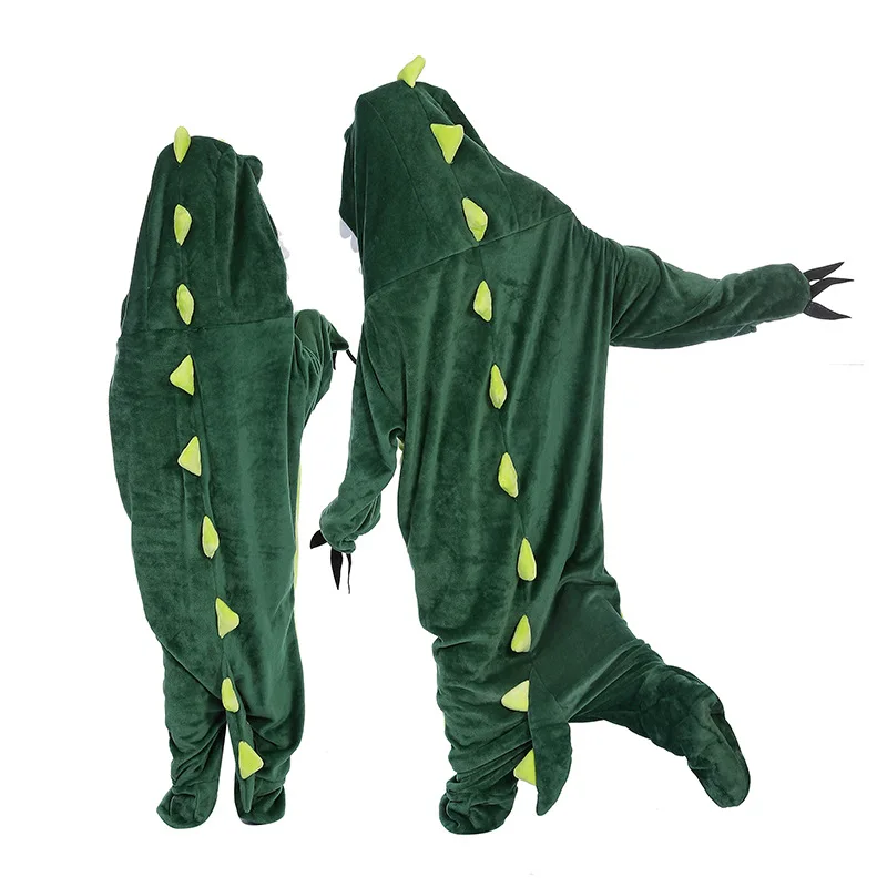 Comfort Dinosaur Sleep Bag Cartoon Pajamas Flannel Couple Cartoon Jumpsuit Stage Performance Costumes