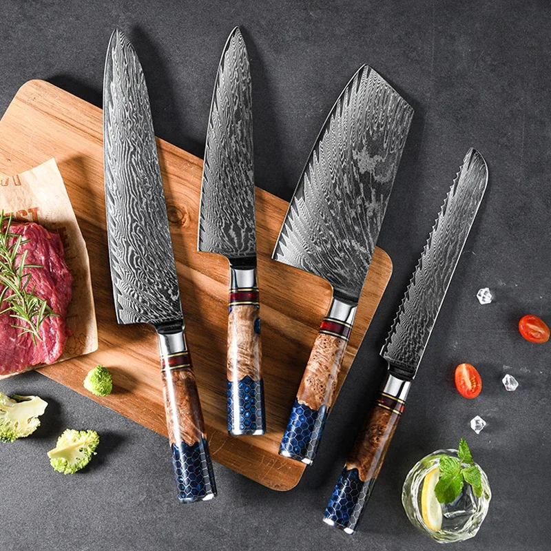 Damascus Yanagiba Knives Jpanese Santoku Salmon Knife Chef Sashimi Sushi 67 Layers VG10 Fish Fillet Knife