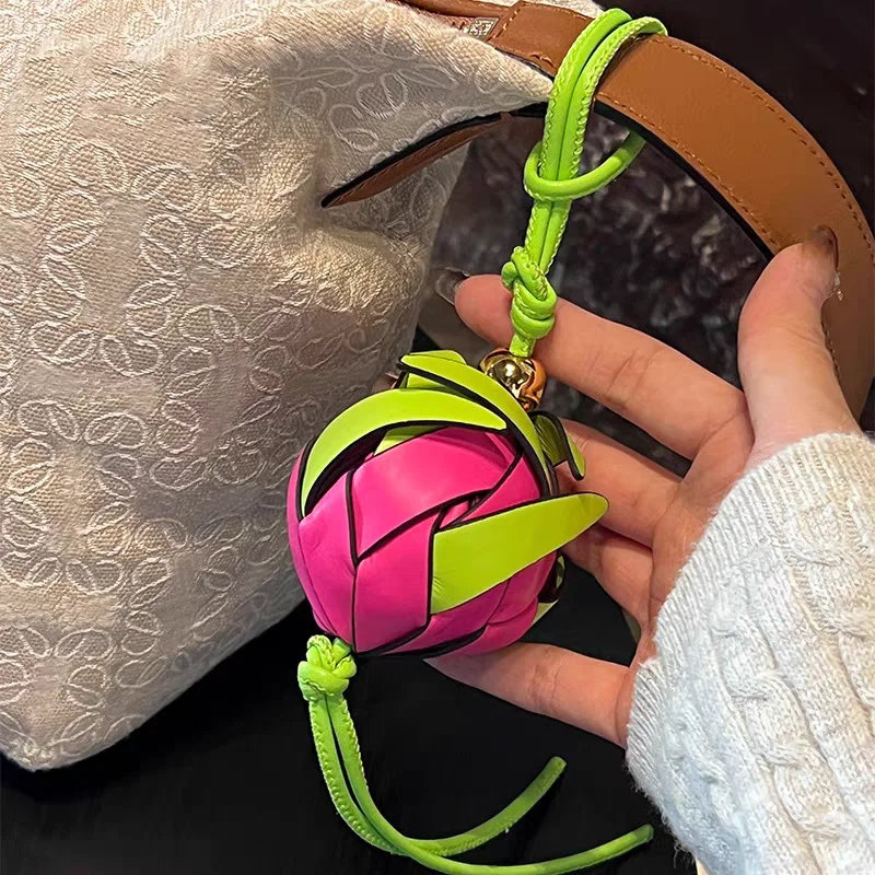 

Декоративная подвеска из воловьей кожи, креативная сумка, аксессуары, ручная работа, натуральная кожа, подвеска с фруктами дракона, сумка, имитация сумки, подвески